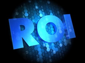 ROI - Text in Blue Color on Dark Digital Background.