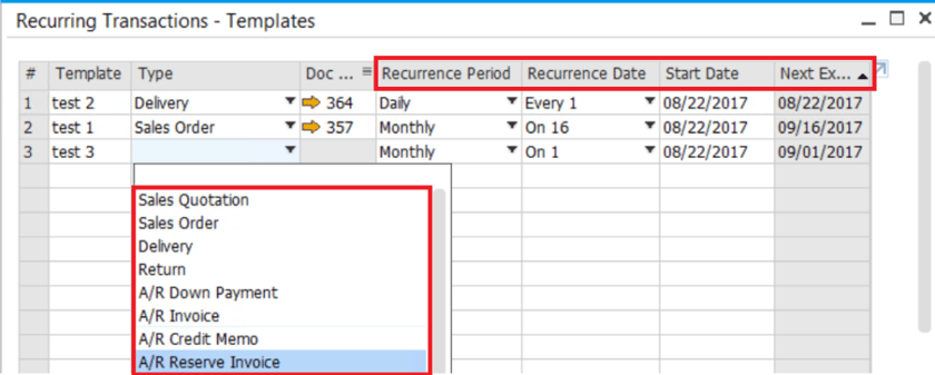 Recurring-Transactions-in-SAP-Business-One-2