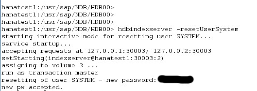  how do i reset sap hana system password