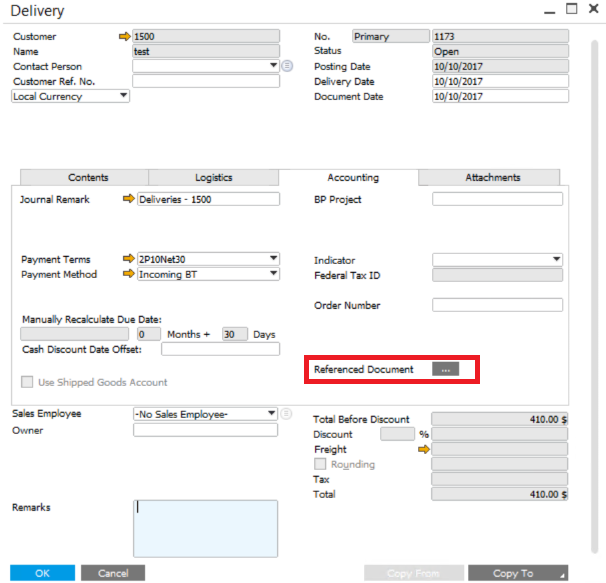 Reference Docs in SAP Business One