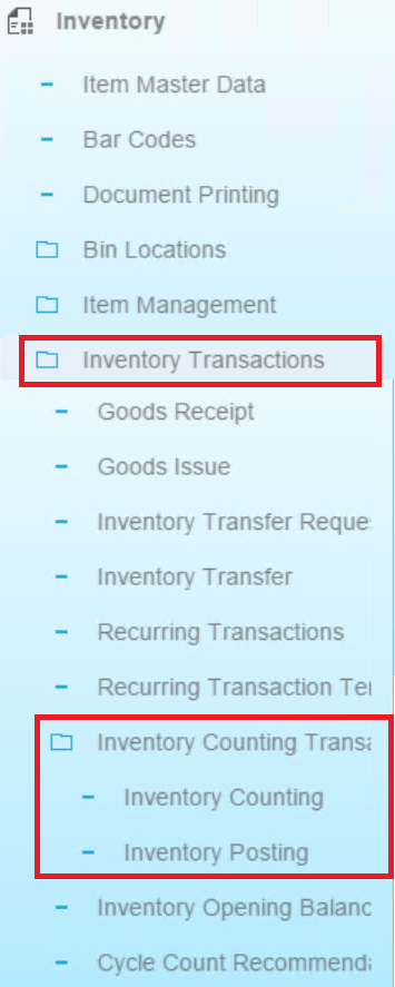 Tracking the Inventory Counting in SAP Business One