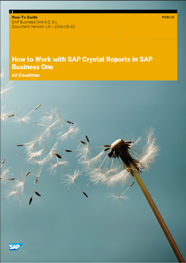 How to Work with SAP Crystal Reports in SAP Business One