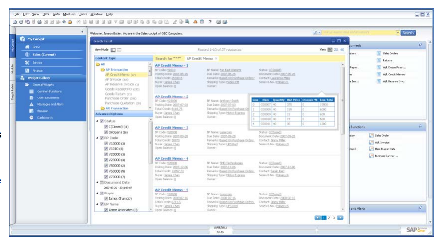 SAP Business One analytics powered by SAP HANA