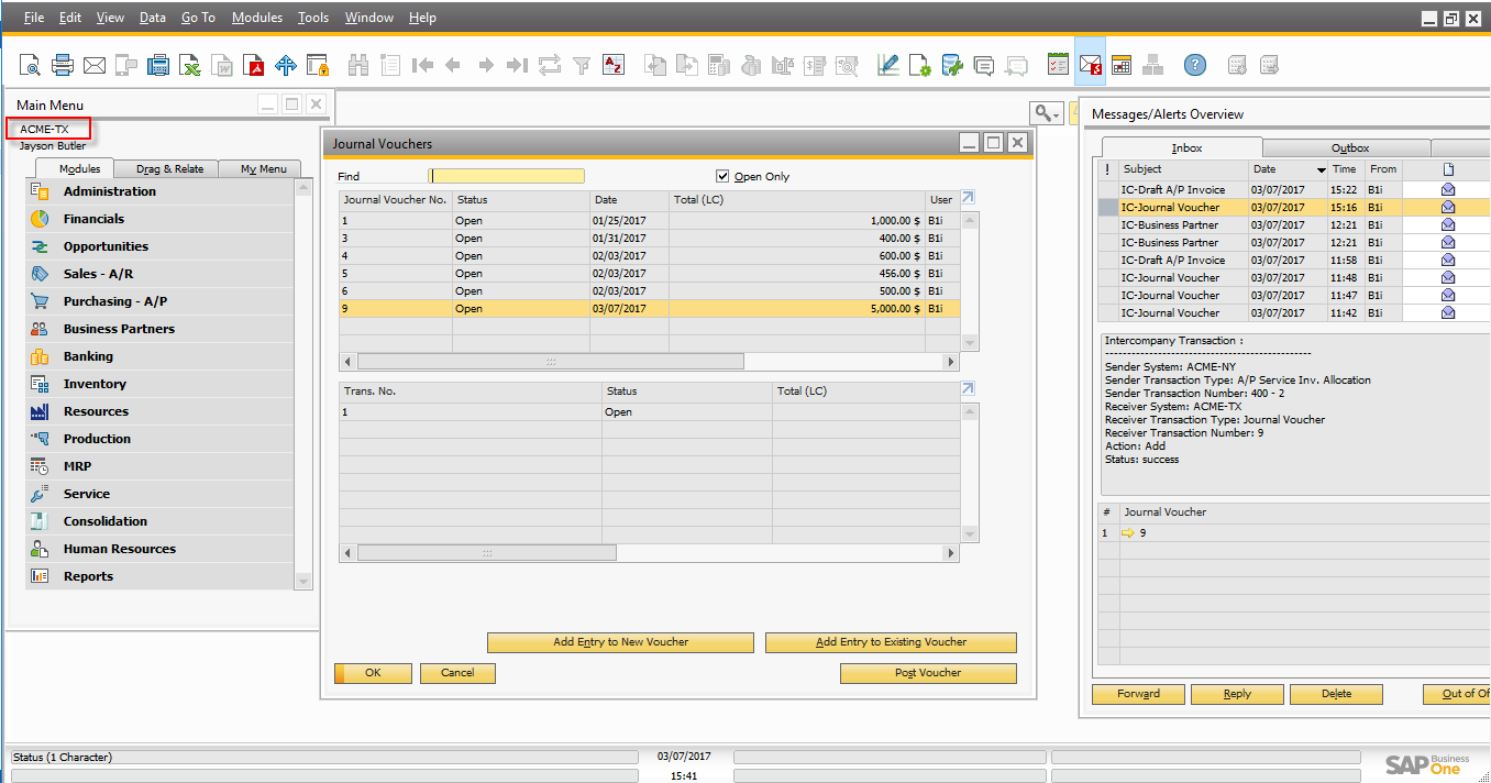 Intercompany integration solution for SAP Business One – Allocation of Income and Expenses across partner companies