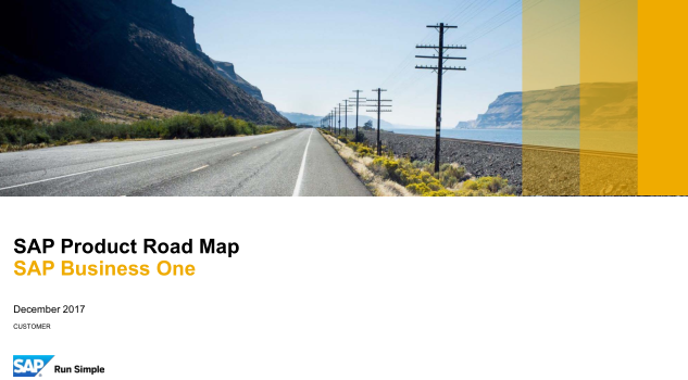 SAP Business One Product Road Map English