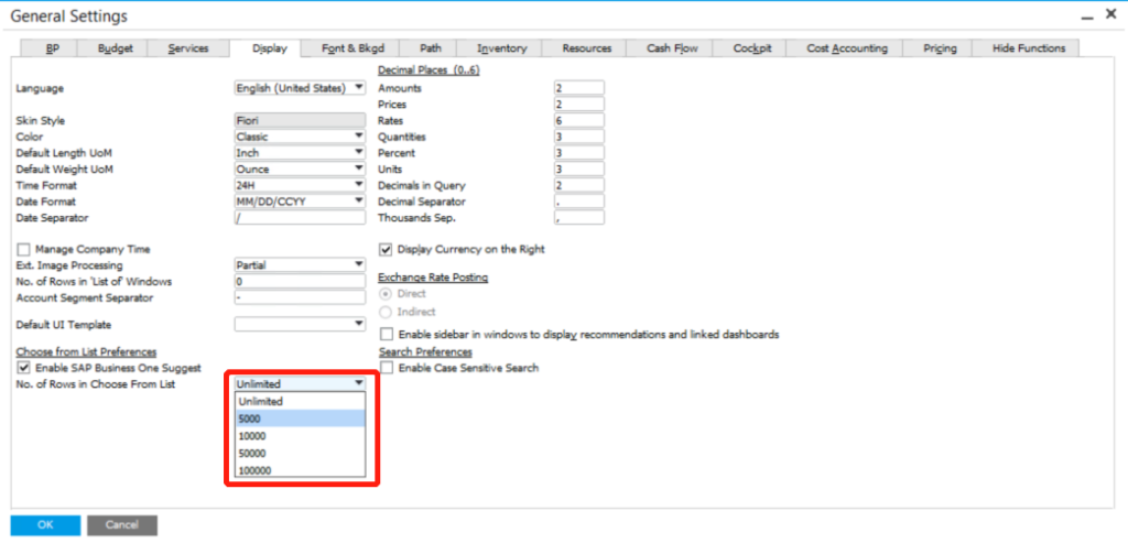 Limit-the-lists-in-SAP-Business-One-1