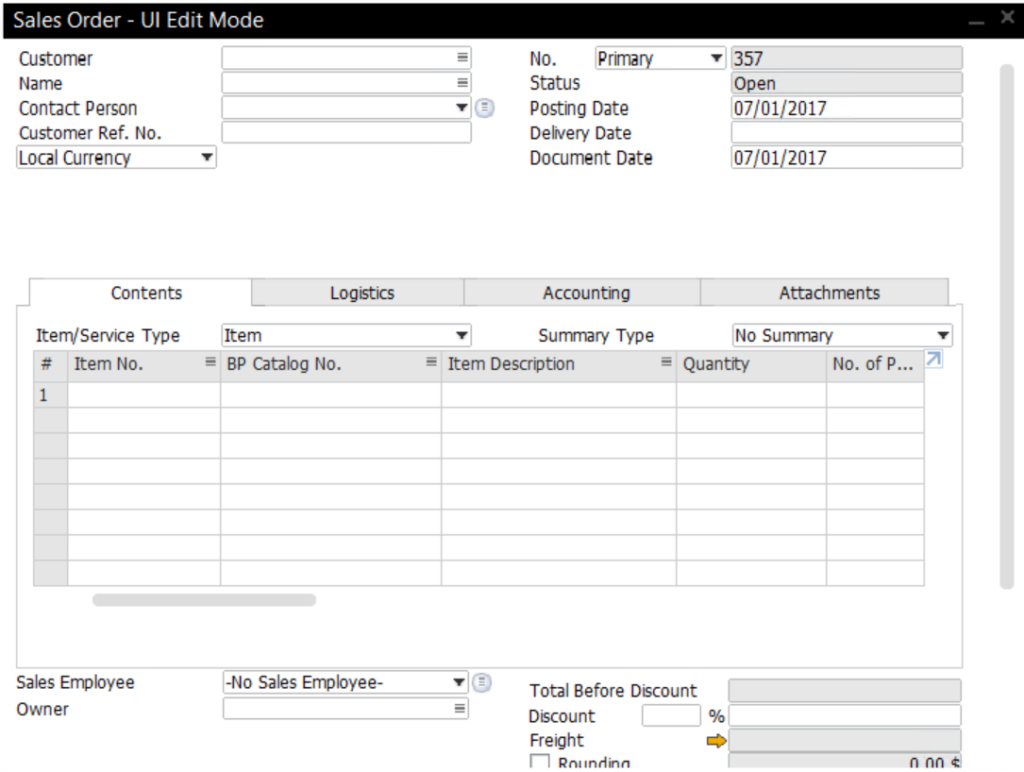 Customize the User Interface (UI) in SAP Business One
