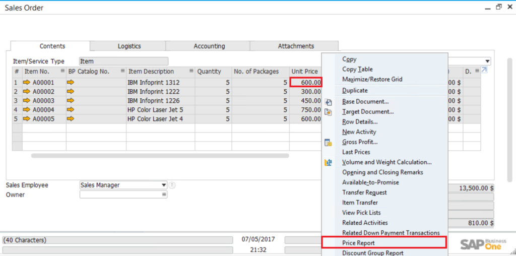 SAP-Business-One-price-report-1